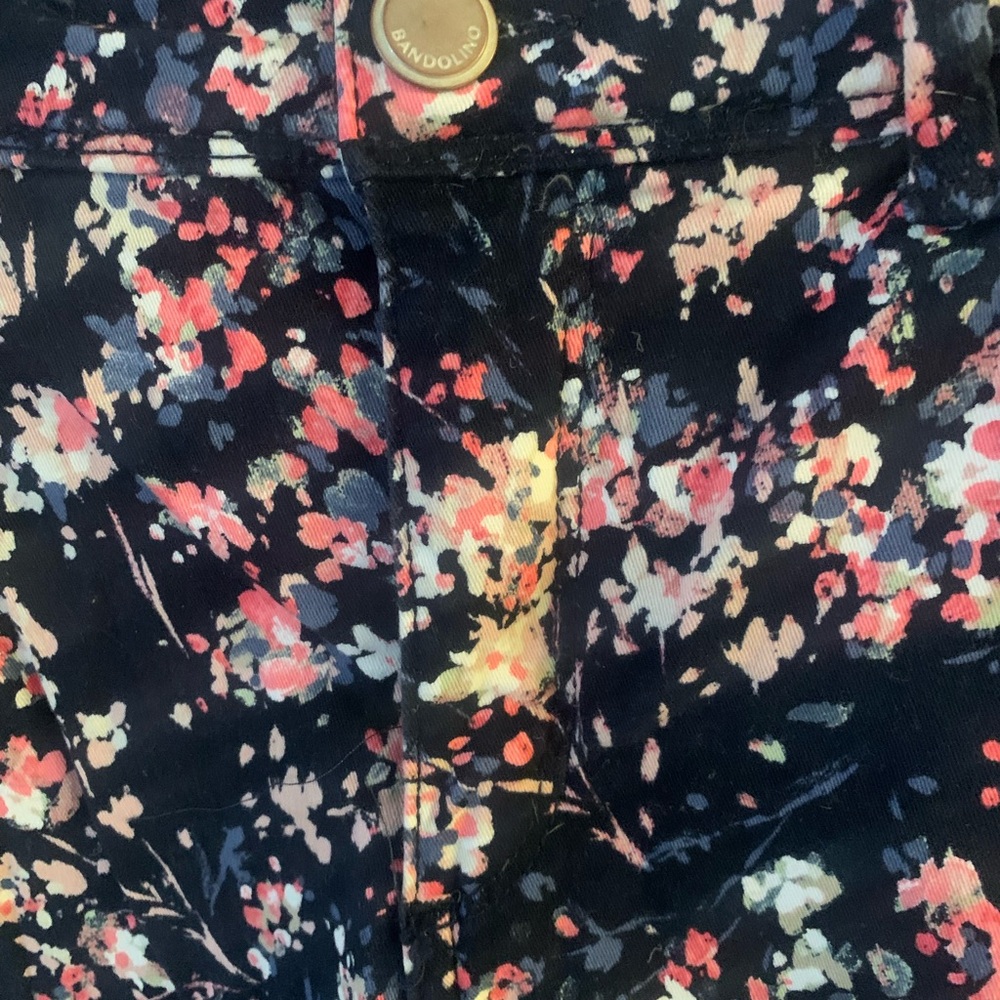 Pre Owned Women’s Juniors Bandolino Skimmer Capri Style Pants Floral Sz 10 - Picture 8 of 12